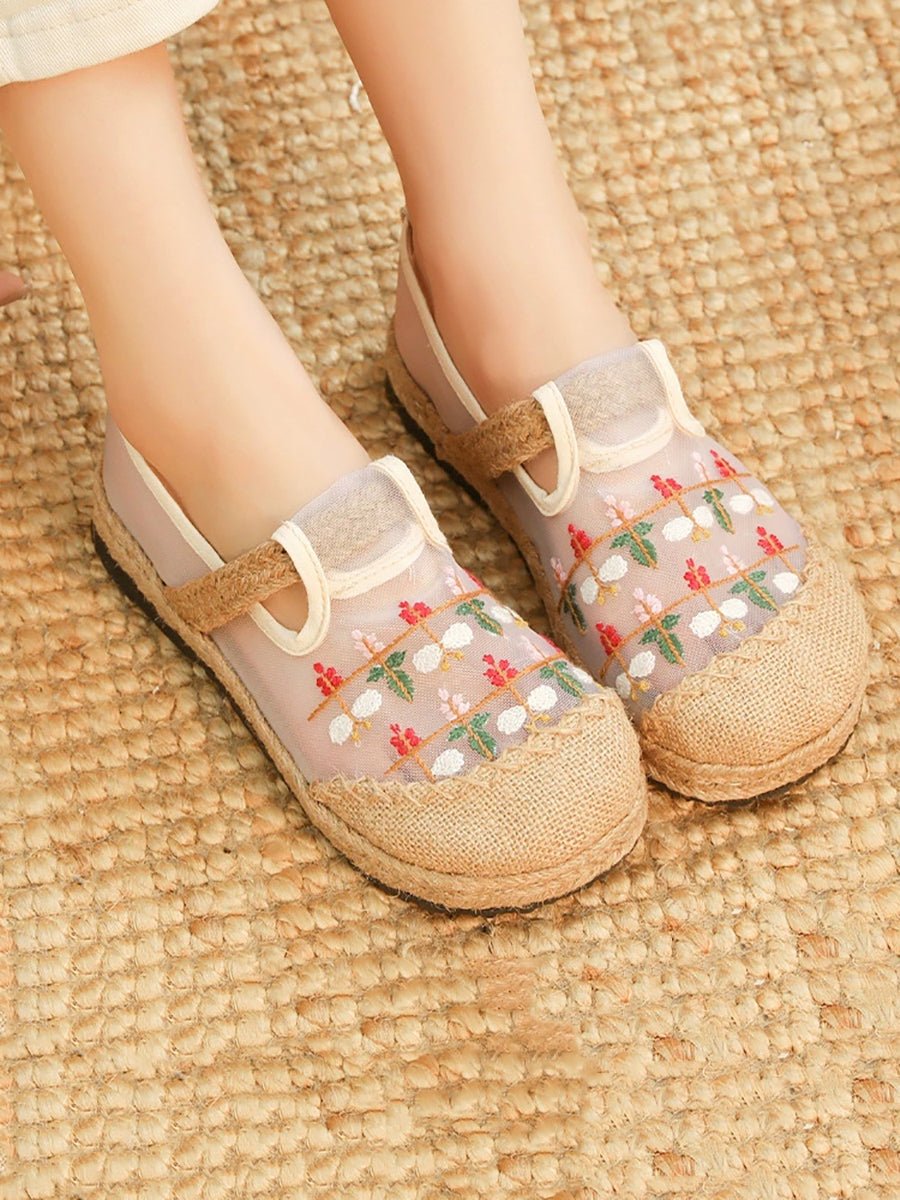 Women Summer Ethnic Embroidery Cloth Shoes