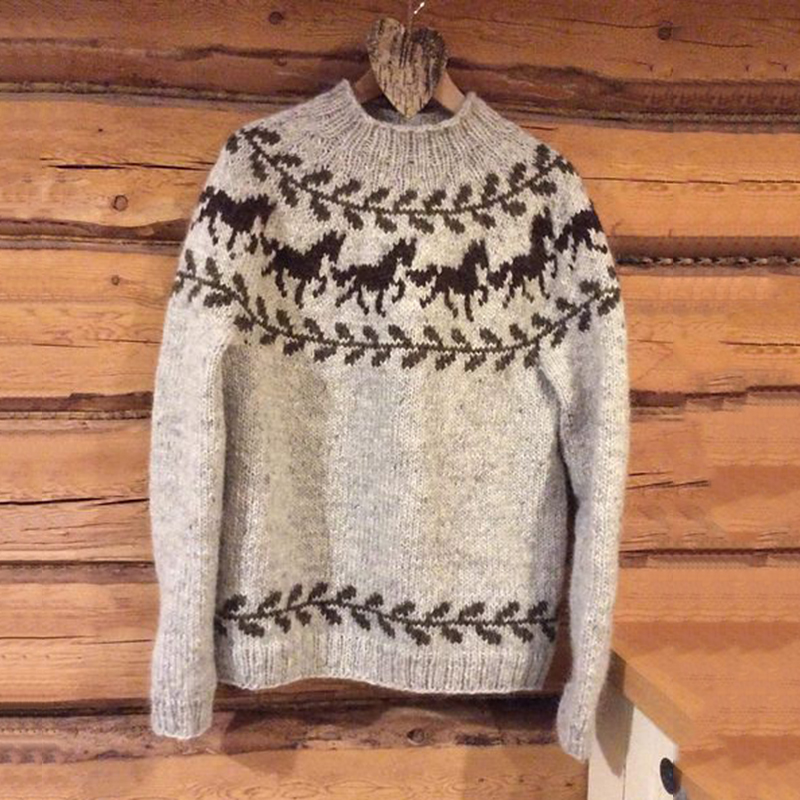 Vintage Icelandic Knit Jacquard Warmth SweaterUnisex