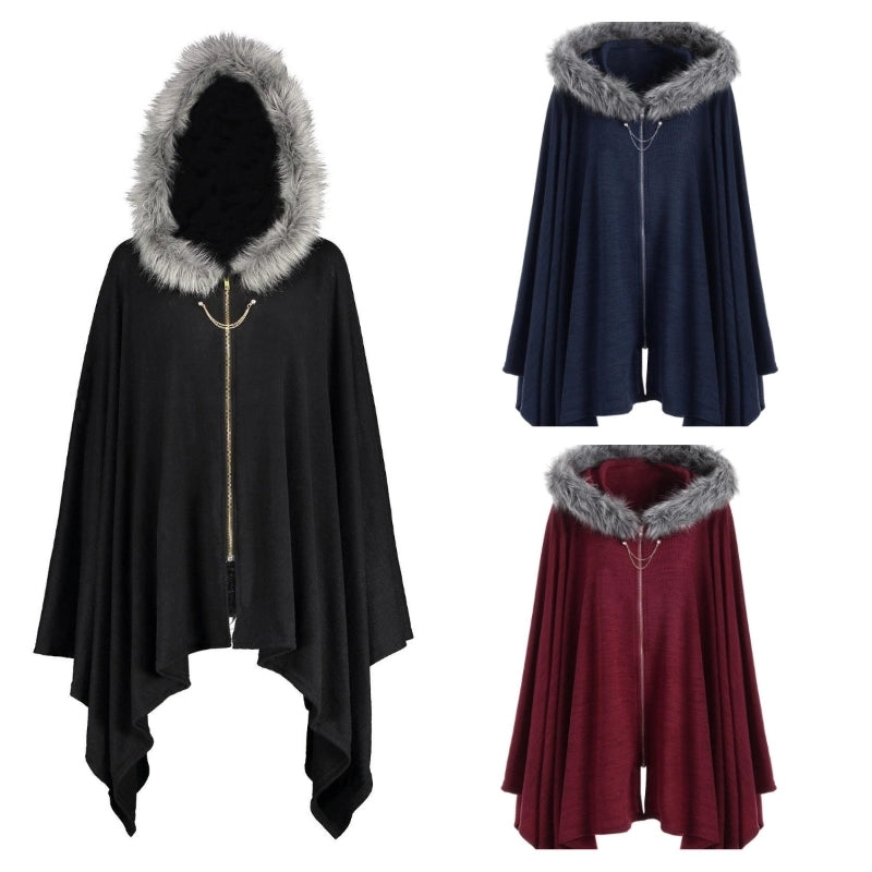 Women's Minimalist Solid Color Faux Fur Acrylic Shawl