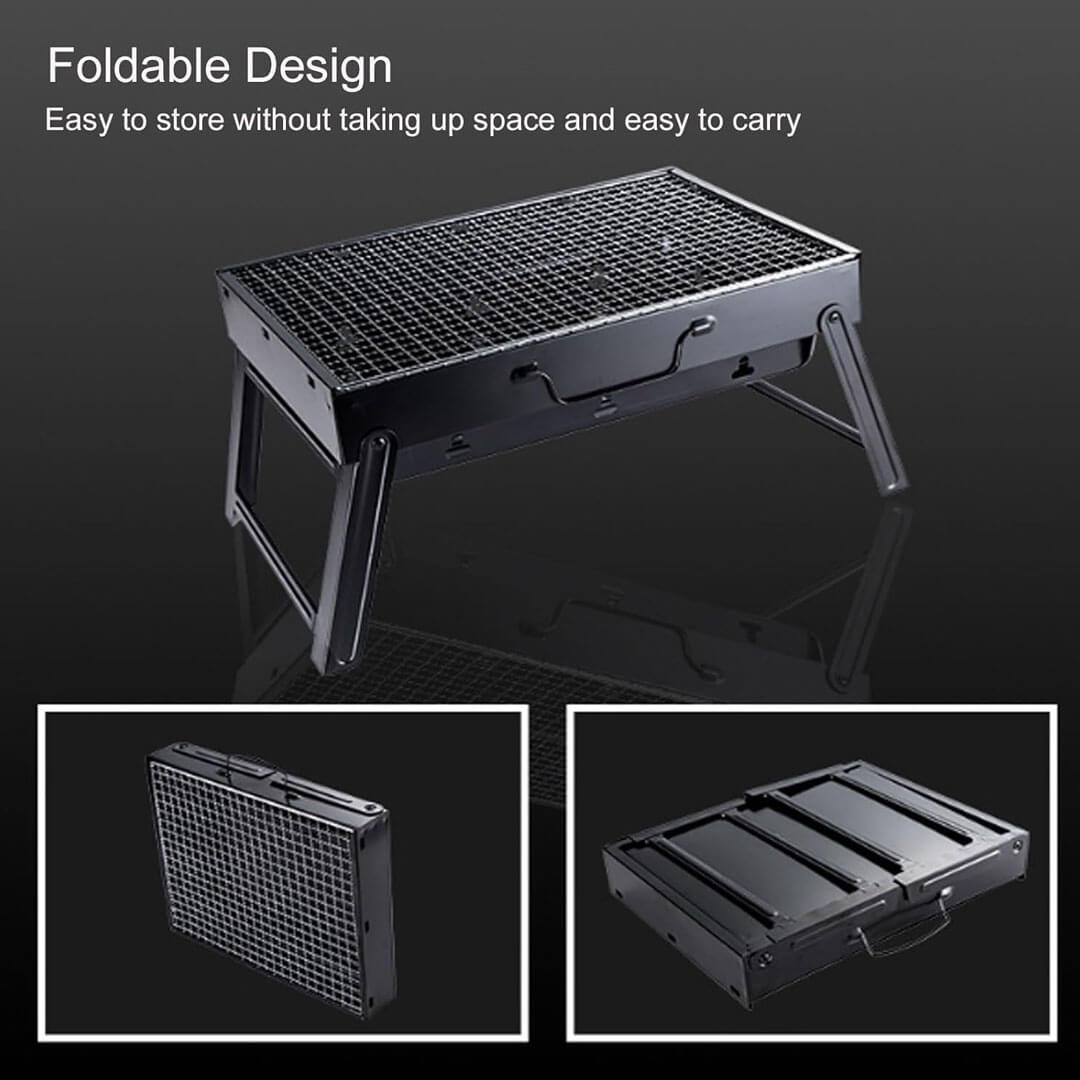Foldable Tabletop Charcoal BBQ Grill Stainless