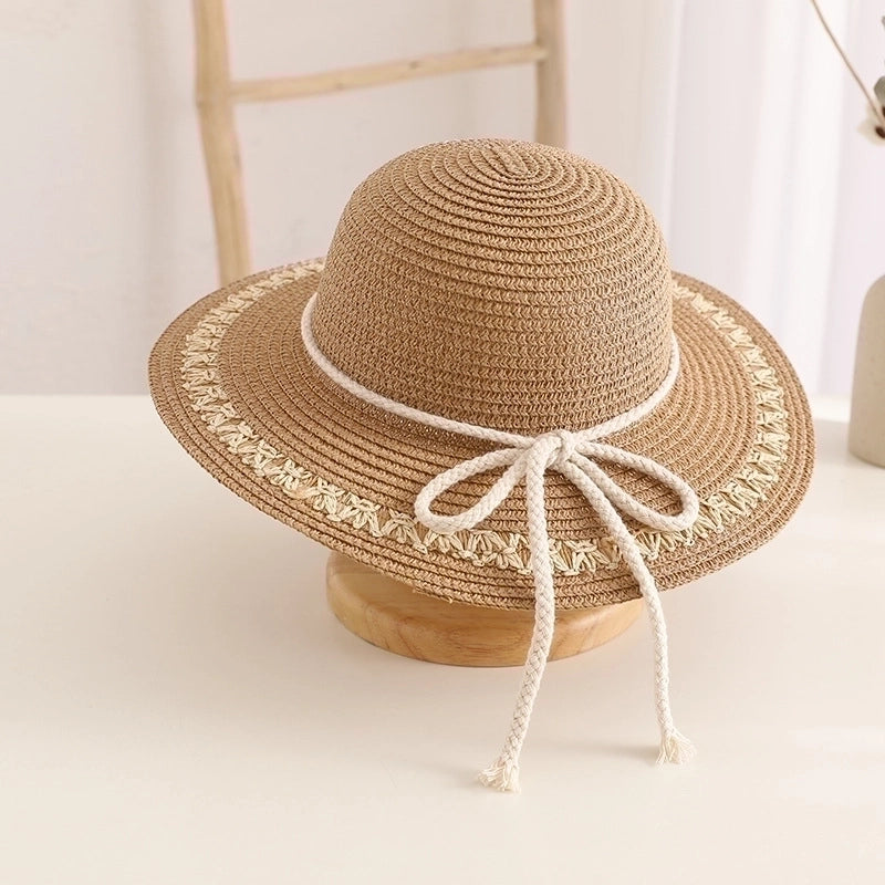 Women's Minimalist Bow Knot Flat Eaves Straw Hat