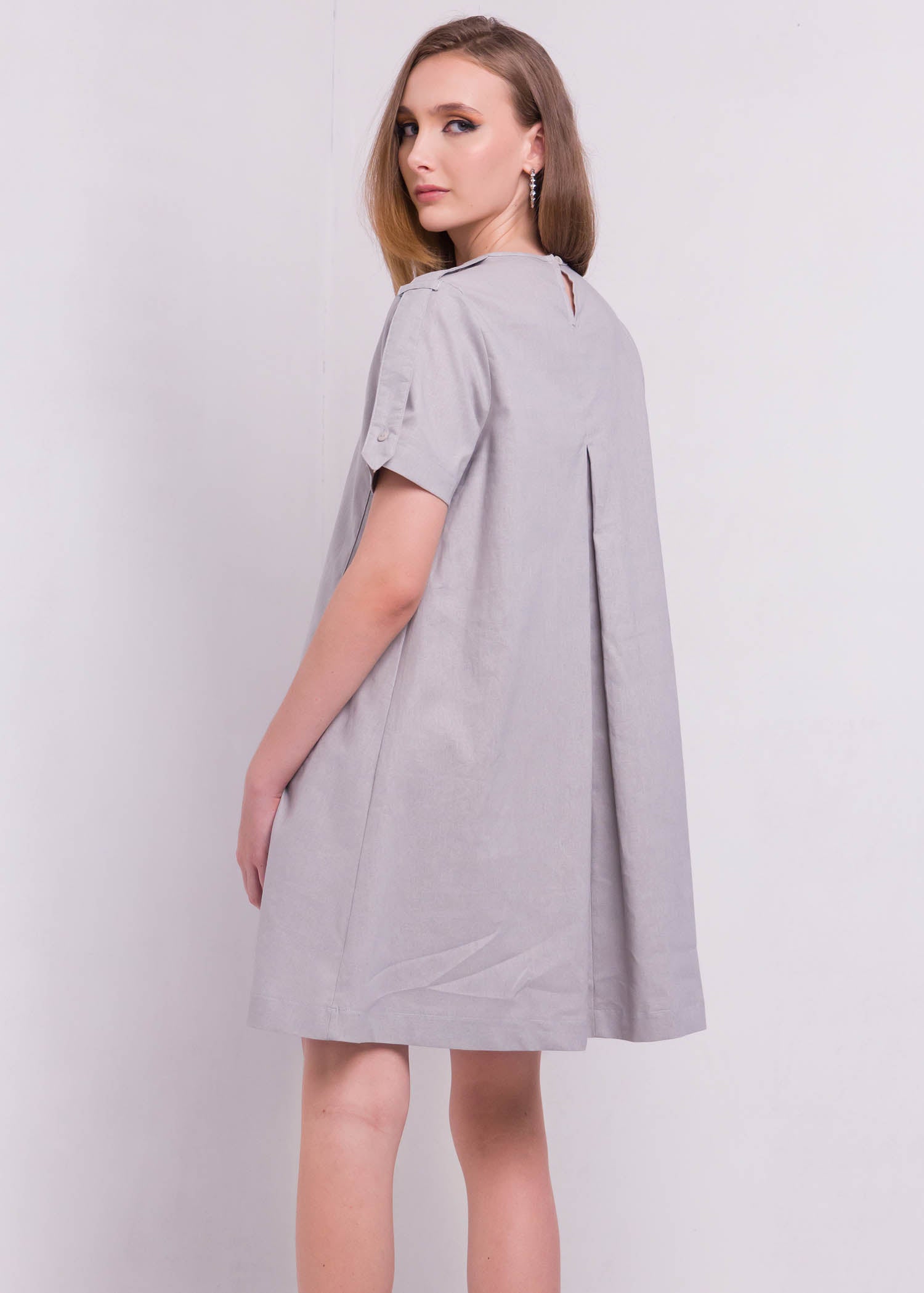 Shift Dress With Tab Detail