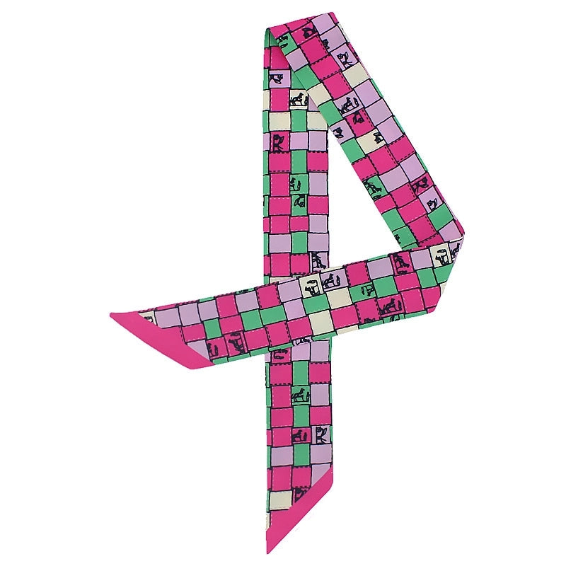 Women's Casual Lattice Satin Silk Scarf