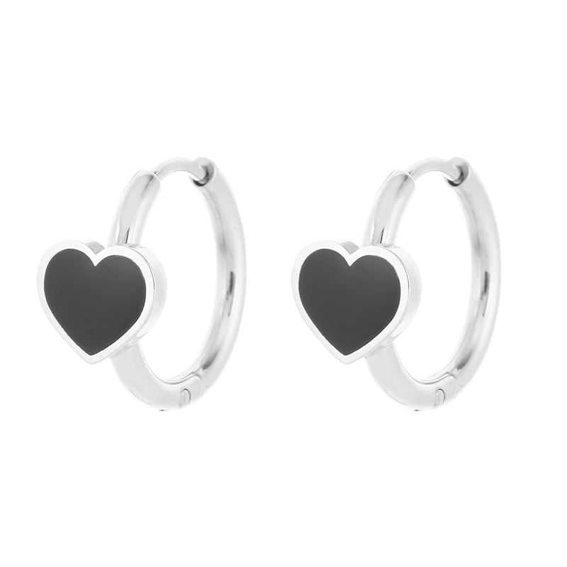 1 Pair Modern Style Minimalist Heart Shape Plating Stainless Steel 18K Gold Plated Hoop Earrings