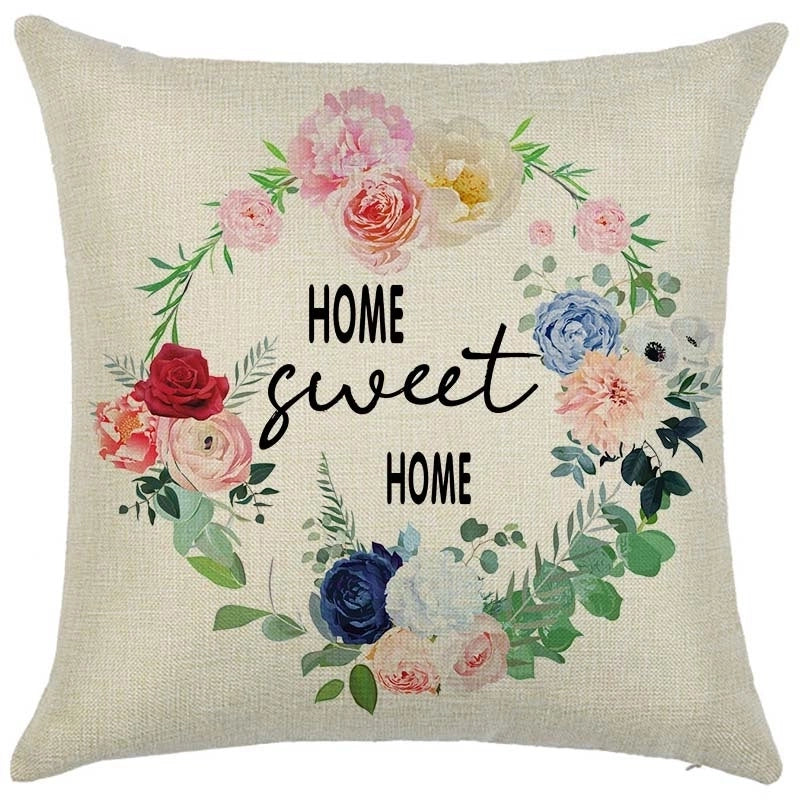 Pastoral Plant Flower Linen Pillow Cases