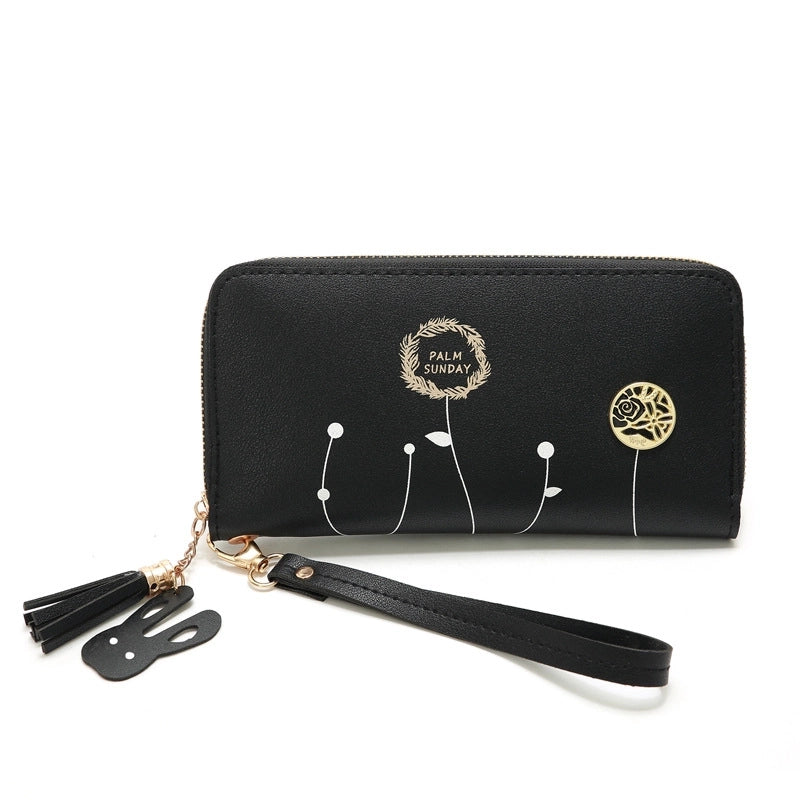Korean Printing Medium Long Single Pull Wallet