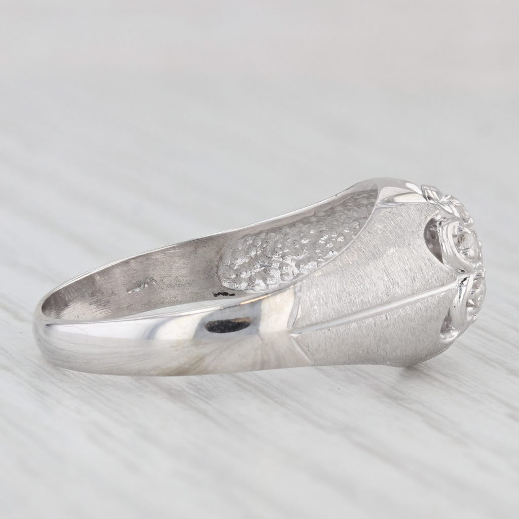 0.12ctw Diamond Cluster Ring 10k White Gold Belcher Setting Size 11.25 Men's