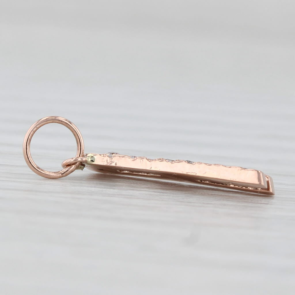 0.10ctw Diamond Letter Initial A Pendant 14k Rose Gold Charm