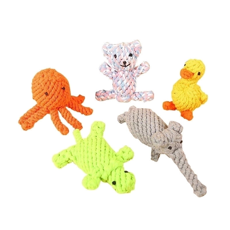 Cute Woven Animal Cotton Rope Molar Cat And Dog Toys