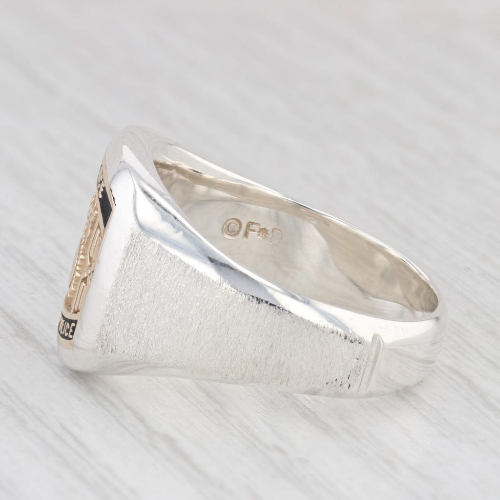 Air Force Security Police Ring Sterling Silver 14k Gold Military Signet Size 11