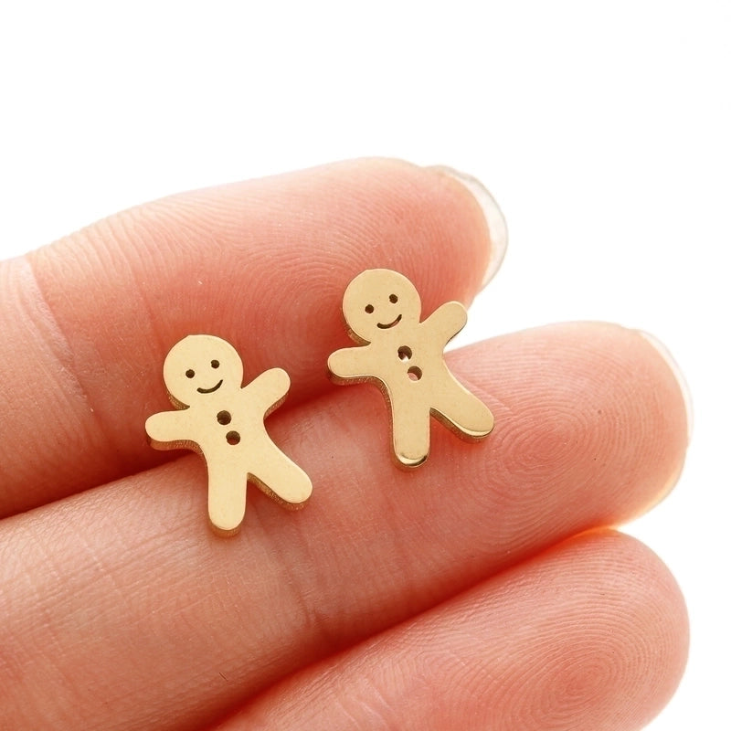 1 Pair Minimalist Classic Style Geometric Polishing Plating 304 Stainless Steel 18K Gold Plated Ear Studs