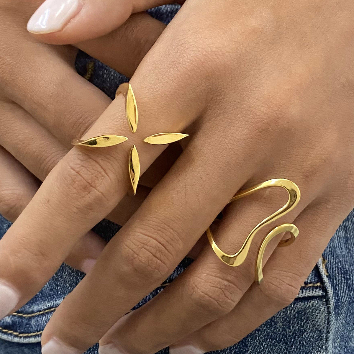 Stainless Steel Line Ring Titanium Steel Jewelry Niche Design Ring Ring