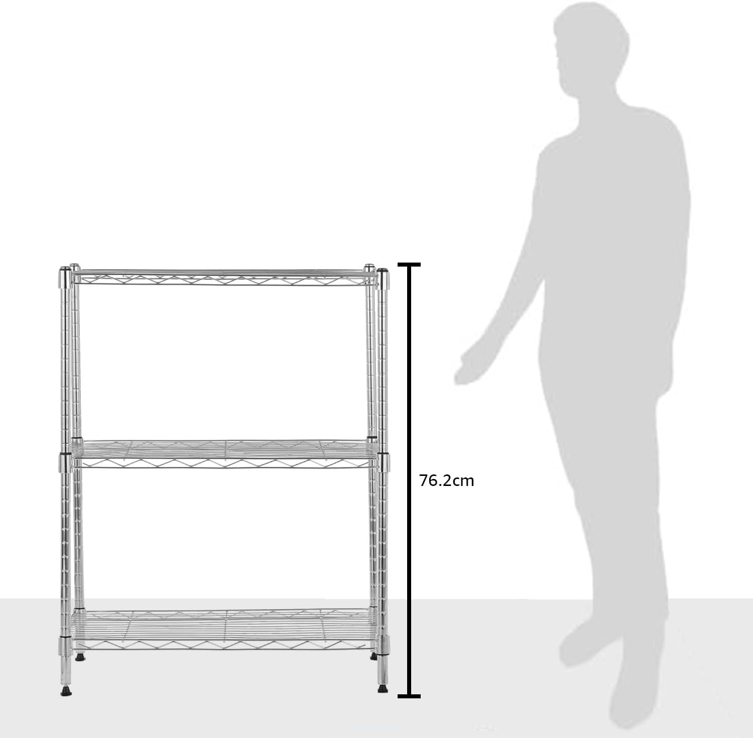 Amazon Basics 4-Shelf Steel Wire Storage Rack, Adjustable, Sturdy, Easy Assembly, 13.4 D x 23.2 W x 48 H in, Black