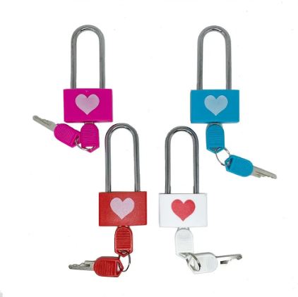 1Pc Suitcase Locker Travel Anti-Theft Padlock. Long Handle Love Lock