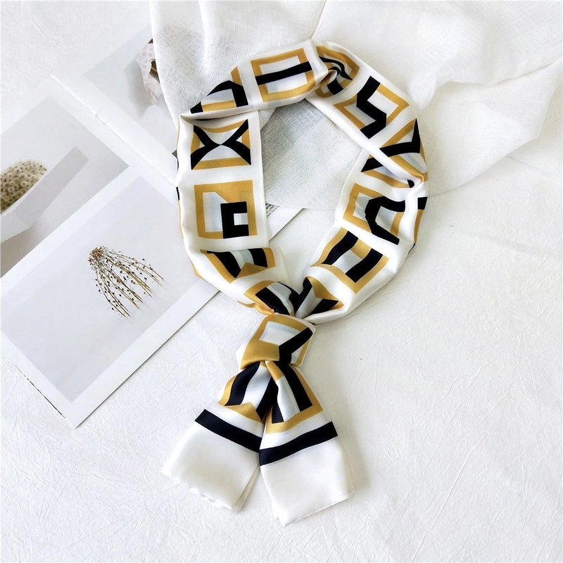 Women's Casual Minimalist Geometric Polka Dots Satin Silk Scarf