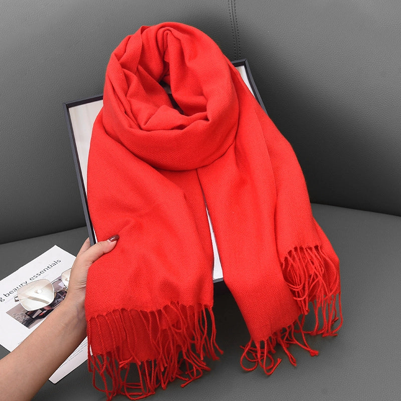 Women's Basic Solid Color Polyester Scarf