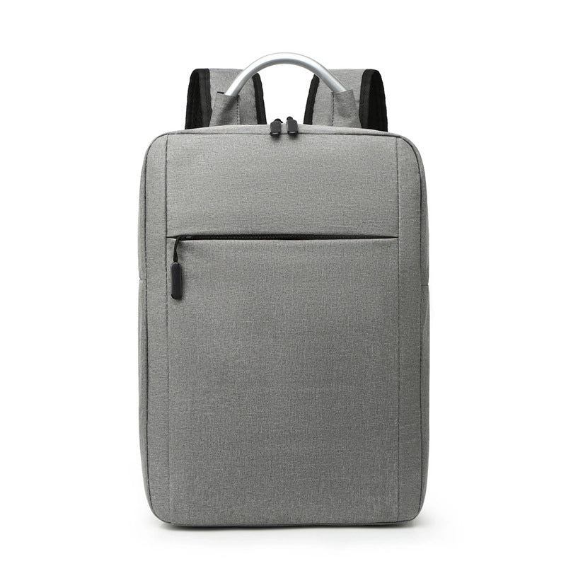 Business Solid Color Square Zipper Functional Backpack