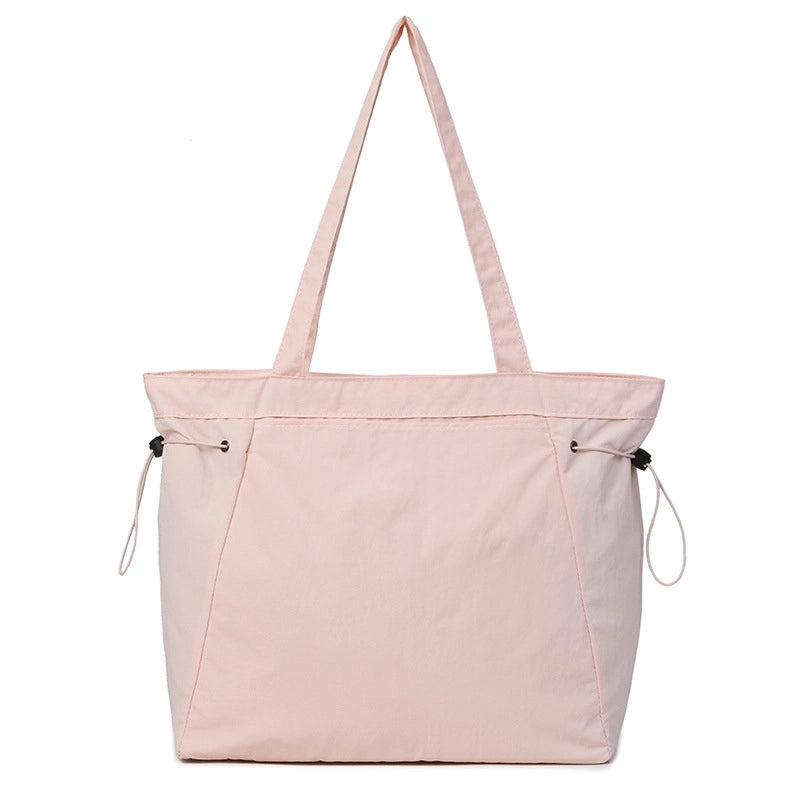 Women's Medium Nylon Solid Color Basic Classic Style Square Zipper Tote Bag