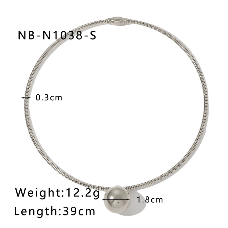 Stainless Steel 18K Gold Plated Hip-Hop Modern Style Classic Style Plating Round Heart Shape Ball Necklace