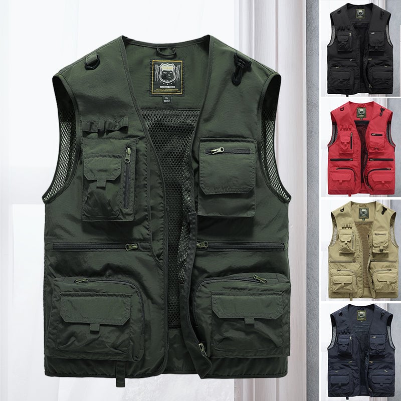 48% OFF Breathable Mesh Zip Cargo Vest