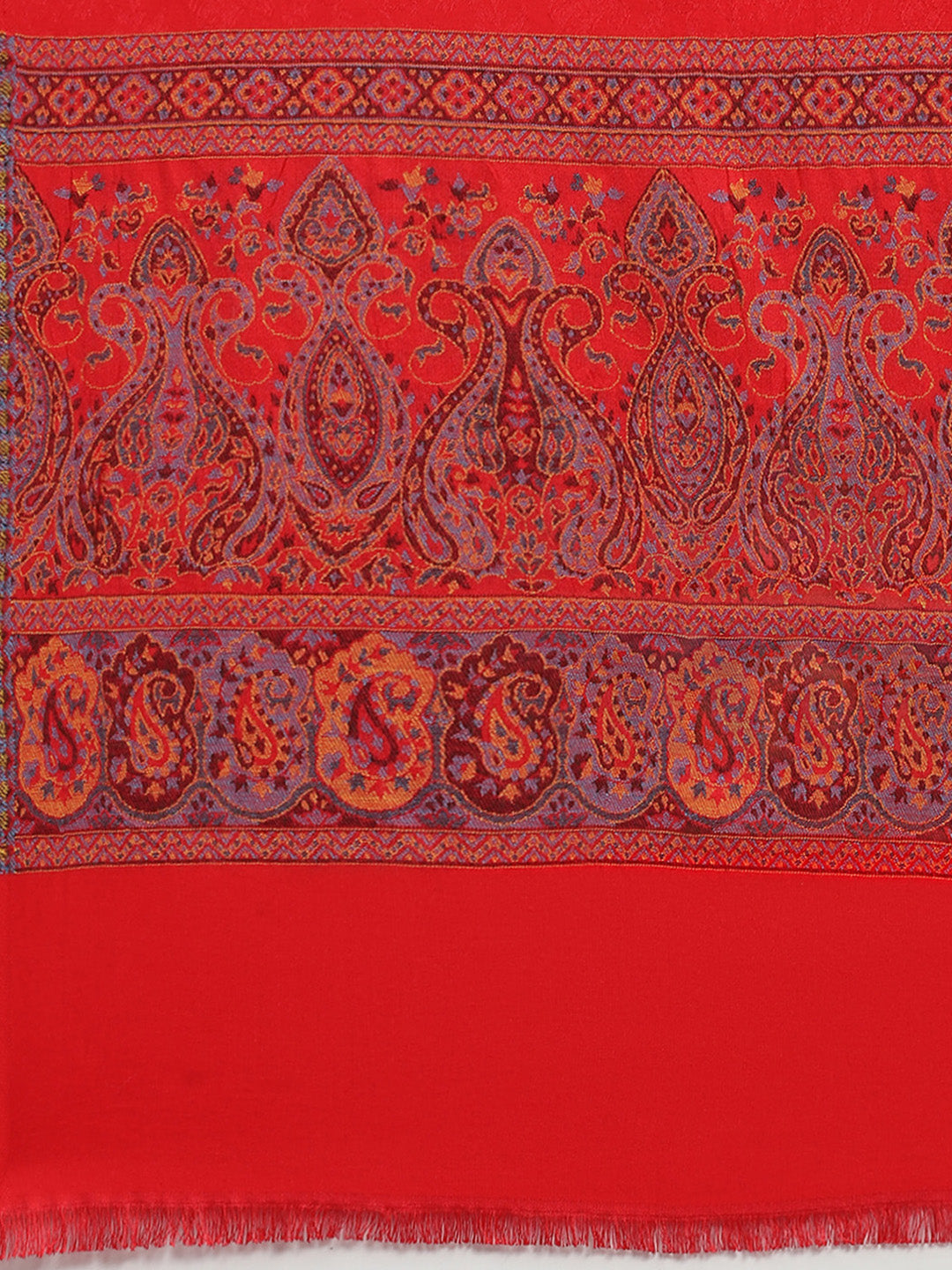 Women Red Self Design Shawl