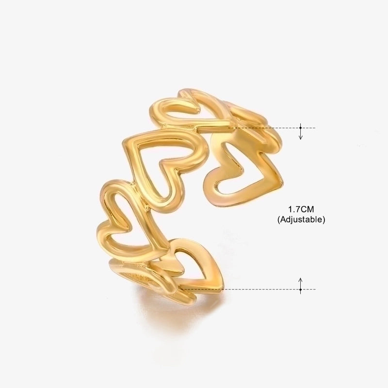 3 Pieces Basic Classic Style Geometric Leaf Stainless Steel Plating Open Rings