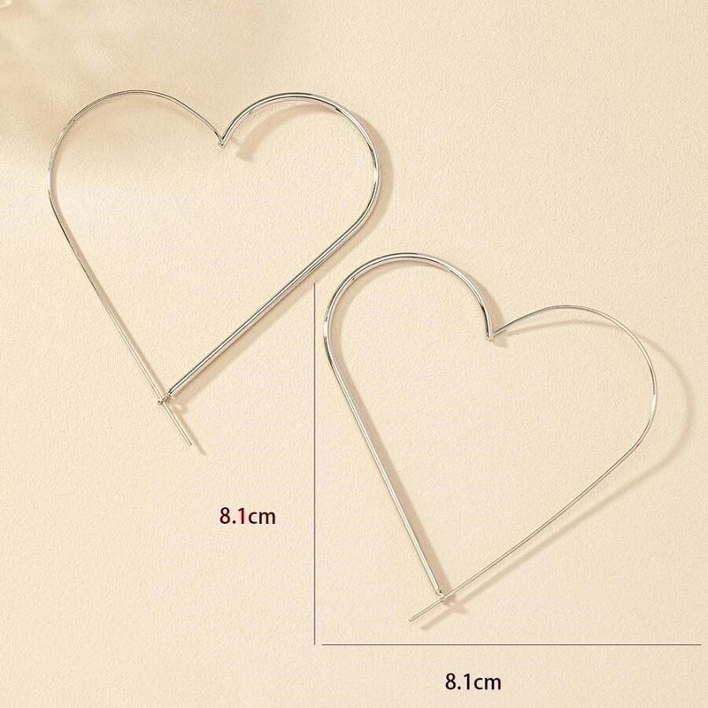 1 Pair Exaggerated Minimalist Heart Shape Plating Zinc Alloy 14K Gold Plated Hoop Earrings