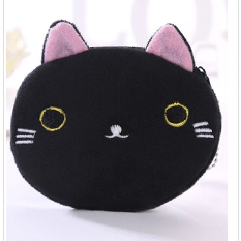 Women's Cat Plush Zipper Coin Purses