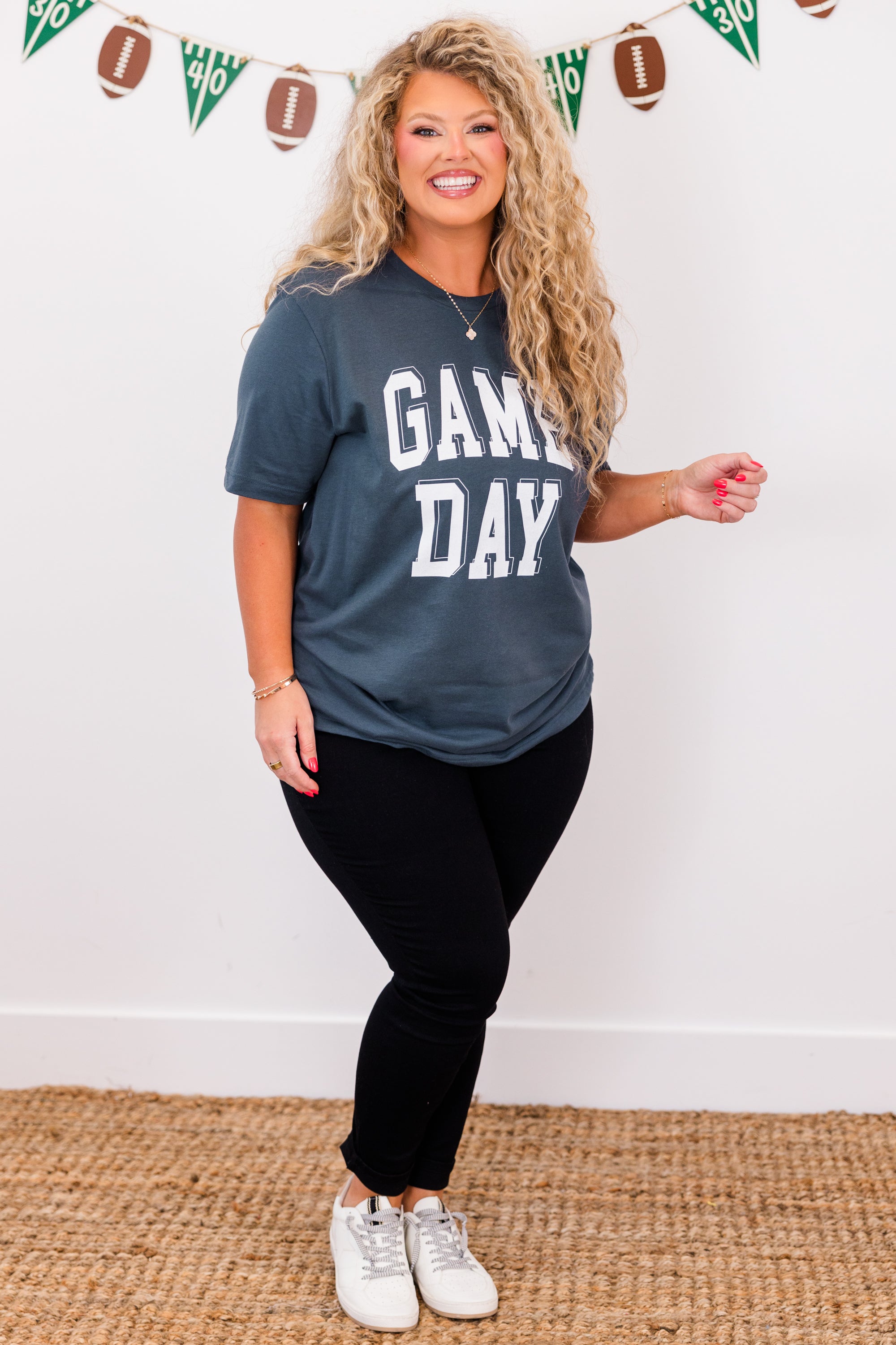 Feeling Like Game Day Tee. Vintage Navy