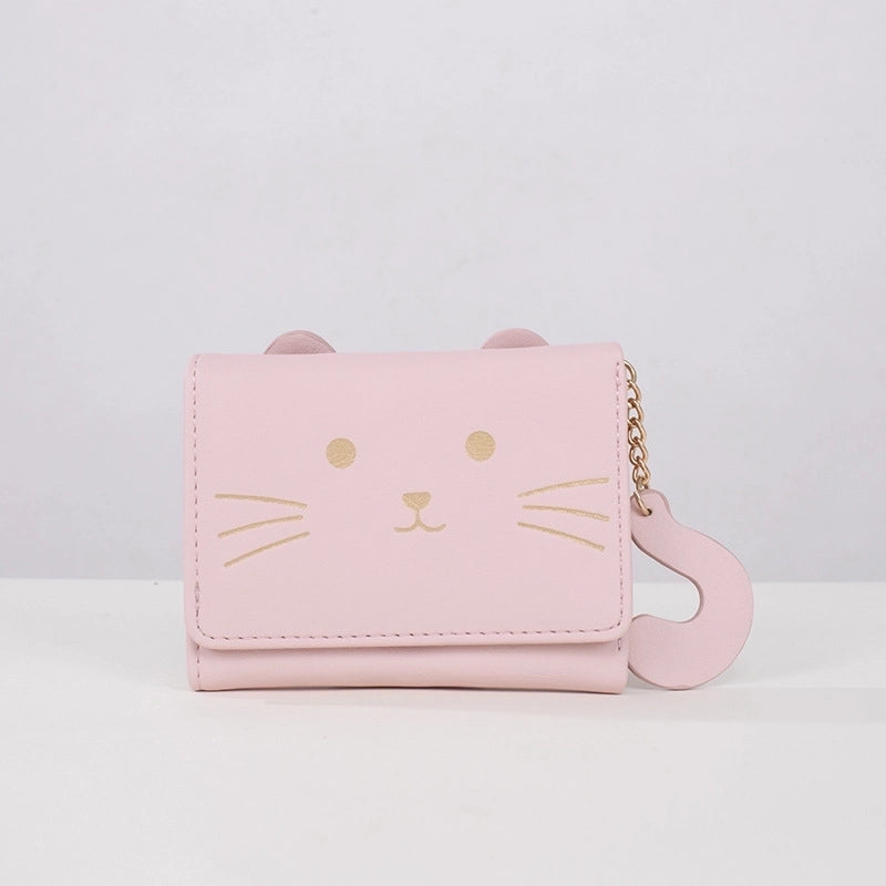 Women's Cat Pu Leather Buckle Wallets