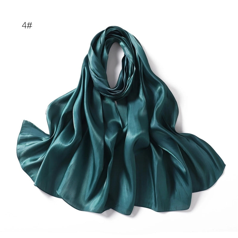 Spring And Summer New Thin Soft Shiny Satin Scarf Female Malay Indonesian Long Scarf Scarf Sun Protection Shawl