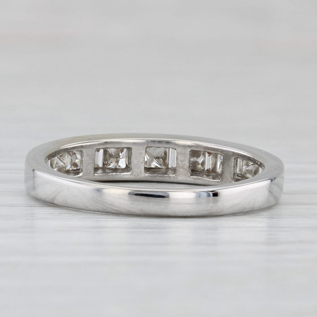 0.52ctw Diamond Wedding Band 14k White Gold Anniversary Ring Size 7.25 Stackable