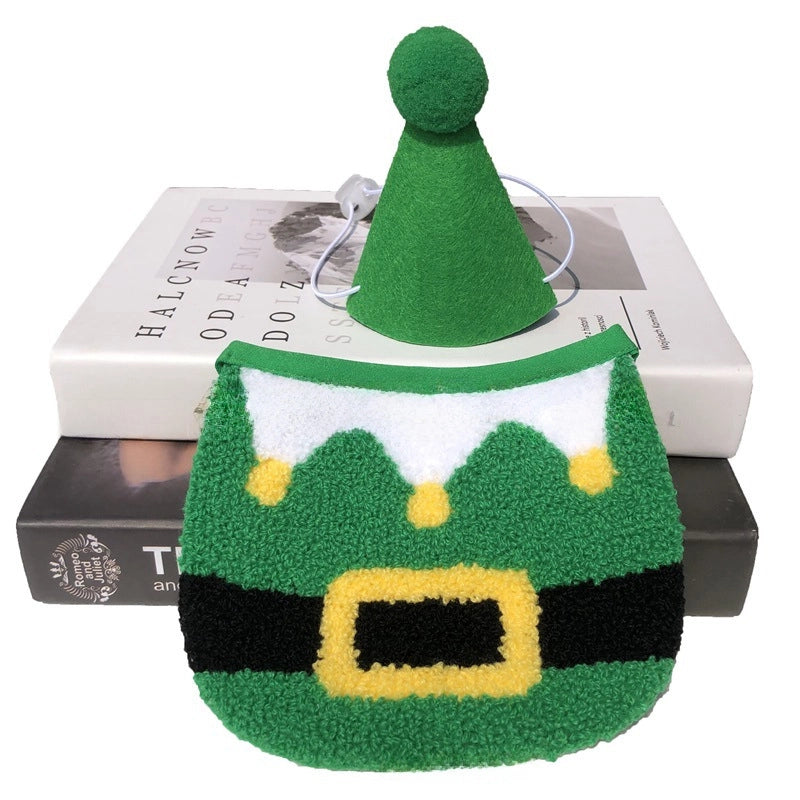 Pet Birthday Bib Cat Birthday Hat Dog Birthday Slippery Towel Cat Birthday Supplies