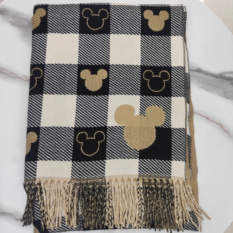 Women's Fashion Houndstooth Heart Shape Polyester Printing Scarf