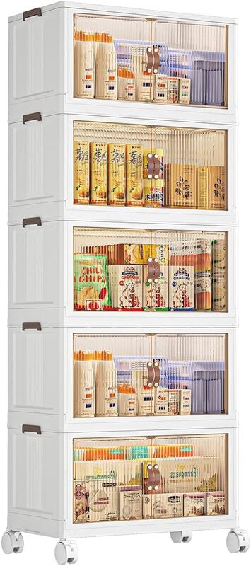Foldable Storage Cabinet 5 Layer . Closed Storage Organizer