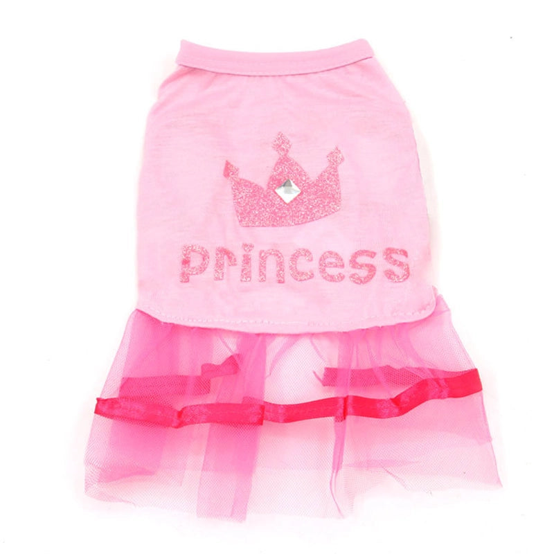 Princess Cotton Letter Heart Shape Crown Pet Clothing