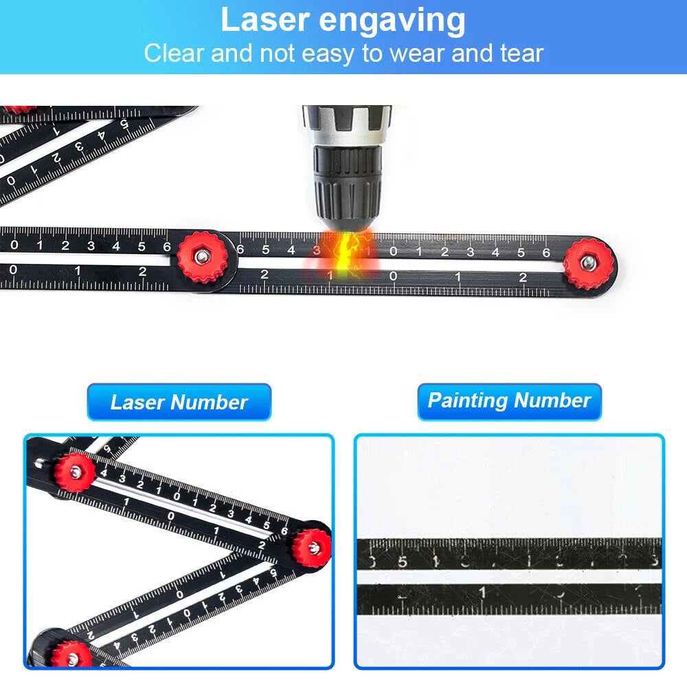 ALUMINUM ALLOY MULTI-ANGLE MEASURING RULER