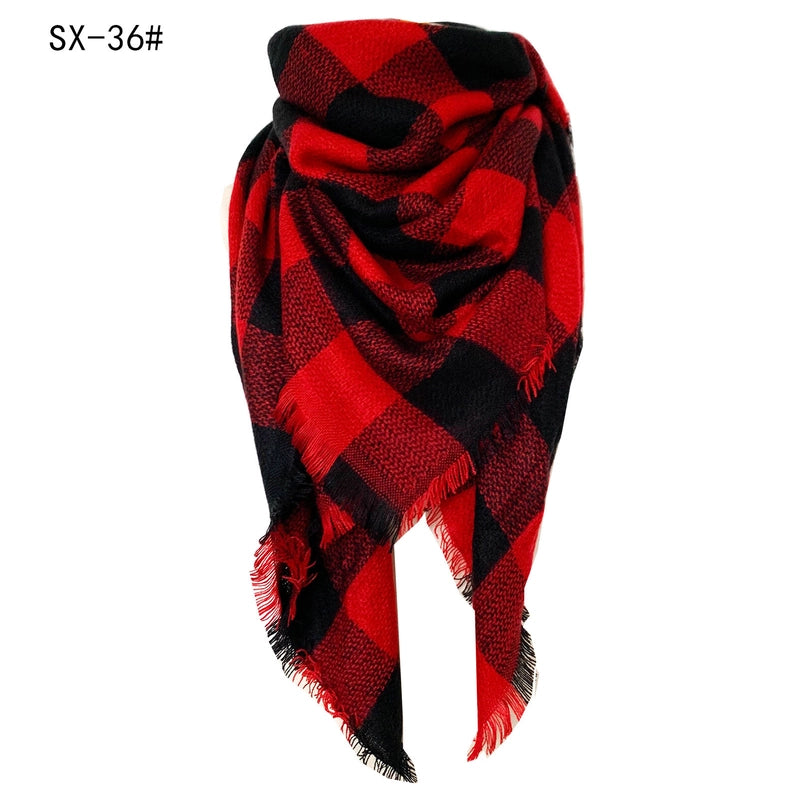 Autumn And Winter Imitation Cashmere Qicaigei Square Scarf Triangular Binder Scarf Women's Neck Warmer Shawl