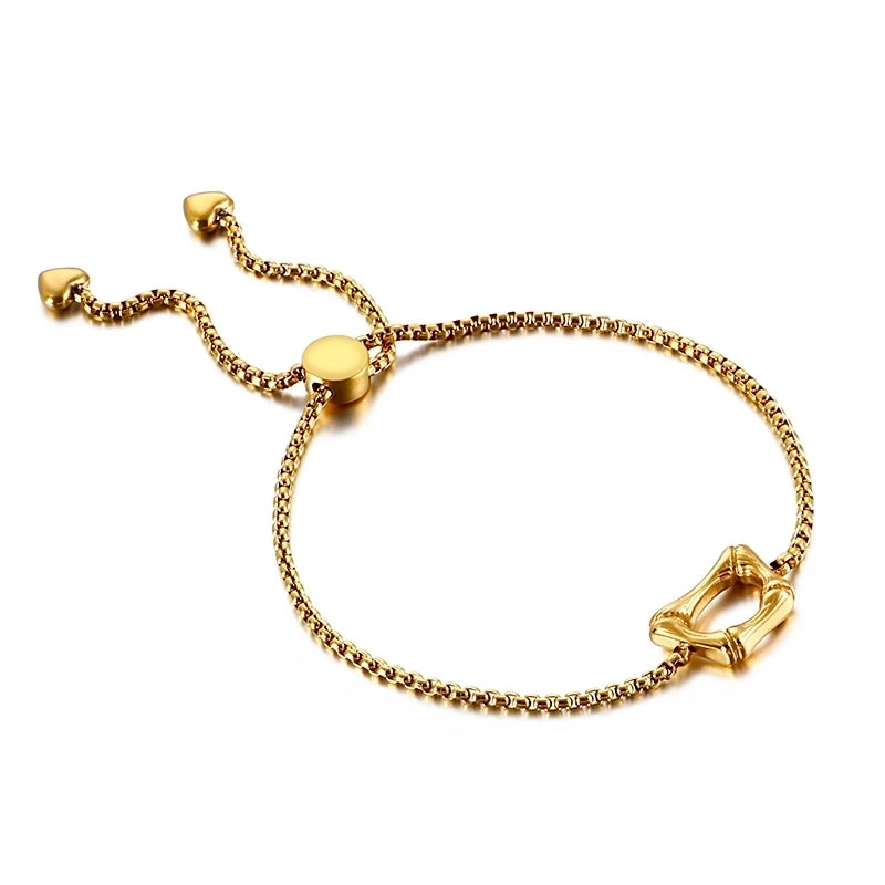 Casual Minimalist Letter Heart Shape Stainless Steel 18K Gold Plated Bracelets In Bulk