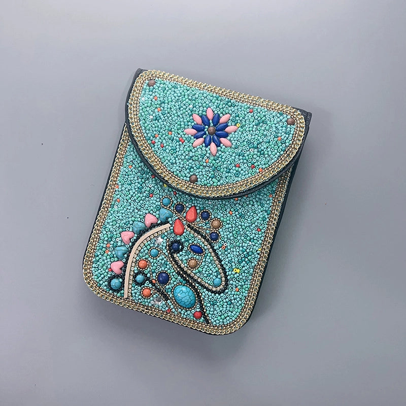 Women's Pu Leather Flower Vintage Style Classic Style Square Magnetic Buckle Phone Wallets