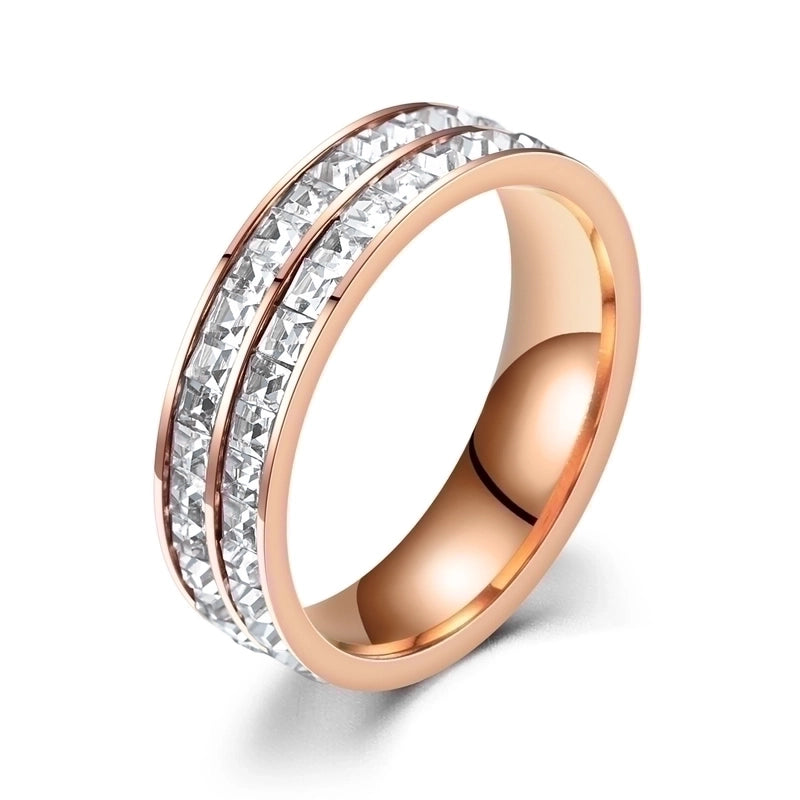 1 Piece Minimalist Circle Stainless Steel Rhinestones Rings