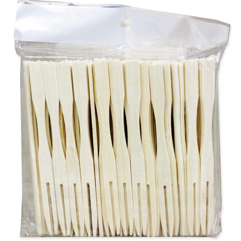 Bamboo Fruit Fork Disposable Children Heart-shaped Bamboo Fork KTV Bar Club Home Snack Fork Manufacturers