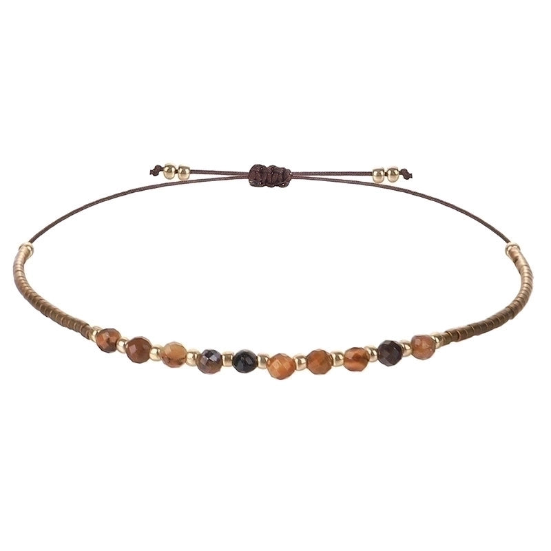 3 Pieces Minimalist Round Bead. Stone Beaded Bracelets