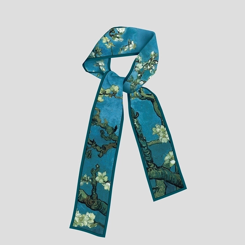 Women's Artistic Oil Painting Polyester Silk Scarf
