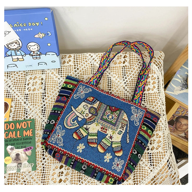 Women's Small Canvas Color Block Vintage Style Classic Style Square Zipper Shoulder Bag