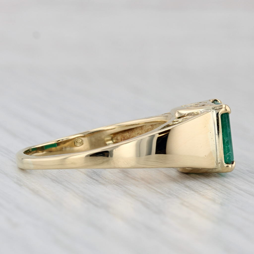 2.95ct Emerald Solitaire Ring 18k Yellow Gold Size 11.5
