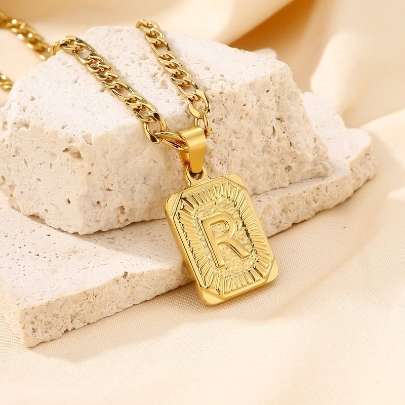 Casual Minimalist Letter 304 Stainless Steel 18K Gold Plated Pendant Necklace
