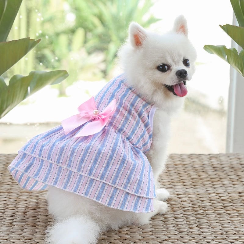 Cute Polyester Strawberry Bow Knot Pet Clothing