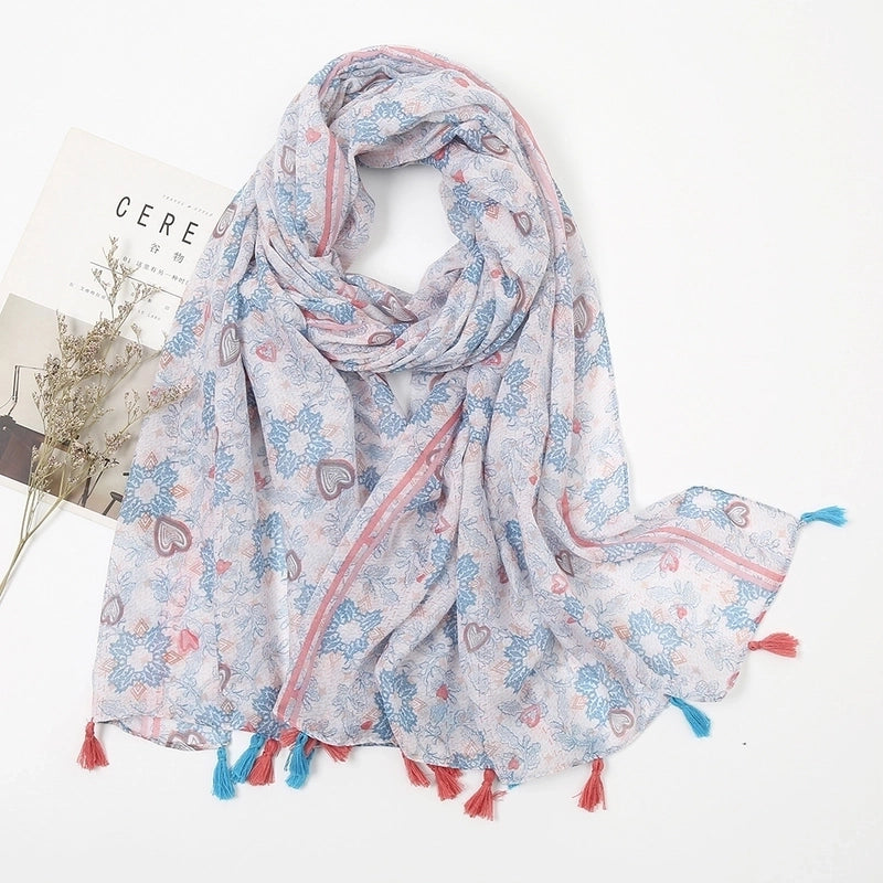Women'S Bohemian Geometric Cotton And Linen Scarf