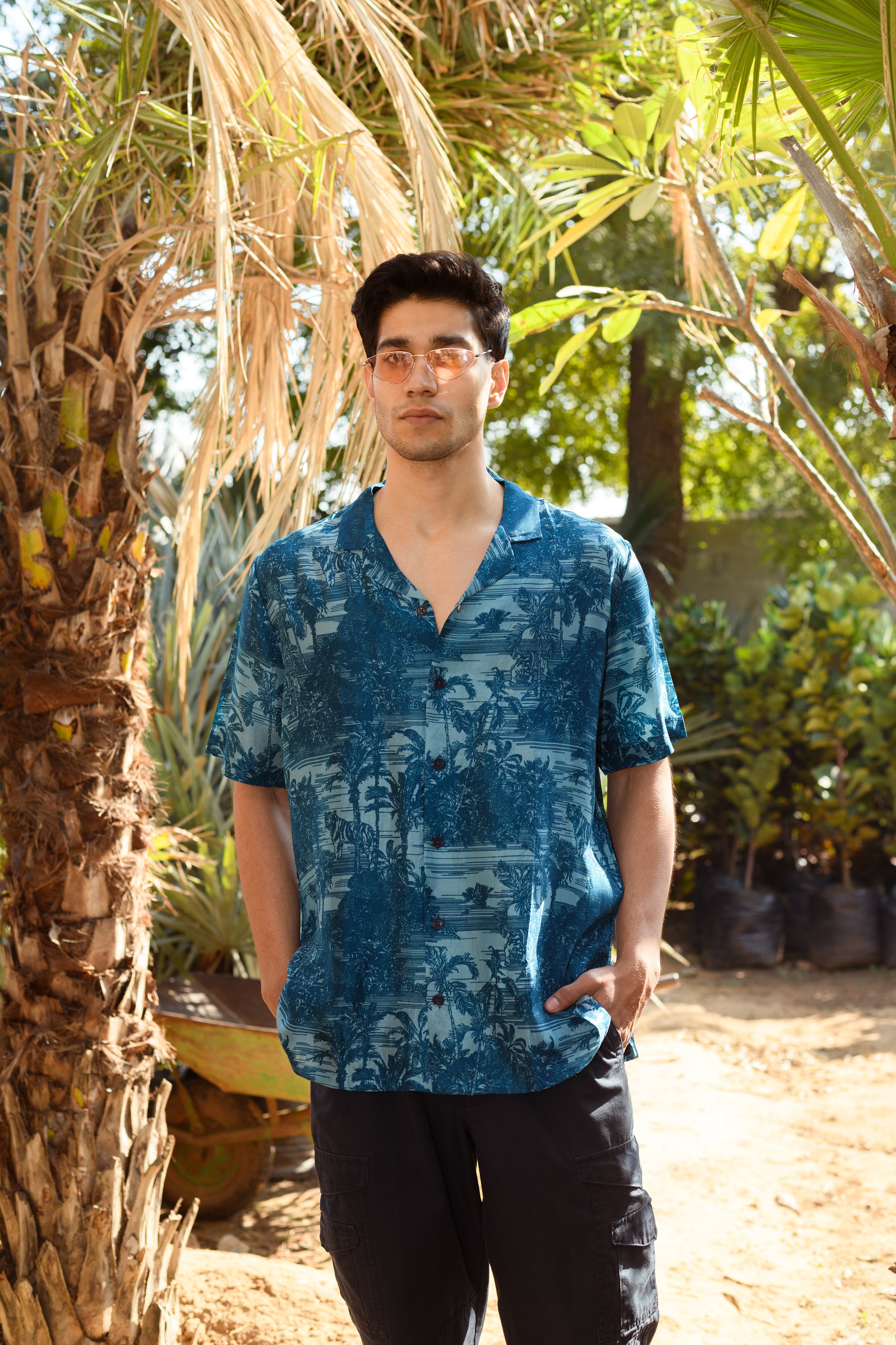 Beach Tiger - Silk - Hawaiin Collar OS Shirt For Men